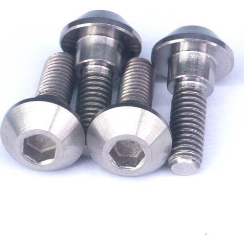 4 PCS M6x20mm Ti GR5 Titanium Cone Head Bolts For Motorcycle Disc Brake