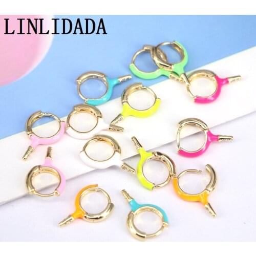 6Pairs new 2020 summer Popular hoop earring colorful hoop earring for women/girls enamel Earring