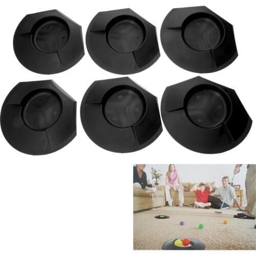6Pcs Black Golf Putting Green Cup Home Backyard Training Aids Practice Accessories Golf Hole Putting Cups Indoor/Outdoor Plastic