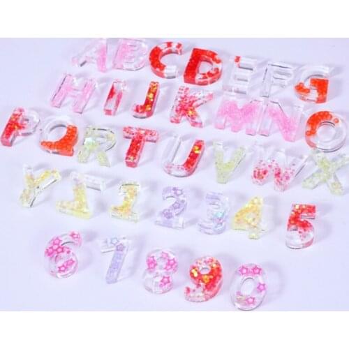 Alphabet Crystal Epoxy Resin Mold English Letters Number Pendant Casting Silicone Mould DIY Crafts Jewelry Making Tools