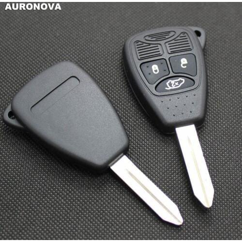 AURONOVA New Replace Original Key Shell for Chrysler 300C / Jeep Wrangler Compass / Dodge Key 3 Buttons Remote Car Key Case