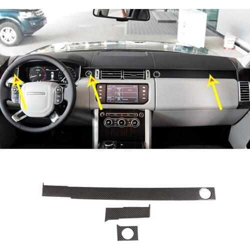 Auto Central Control Decorative Strip Protection Film Real Carbon Fiber For Range Rover Sport 2014-2020 RHD Car Accessories