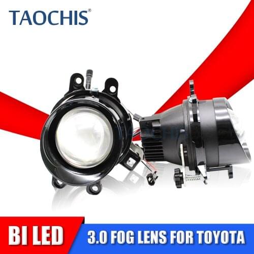 TAOCHIS Car Aluminum 3.0 Inch 3000K 3800K 6000K Fog Lamp LED Projector Lens for Toyota Corolla Camry Rav4 Waterproof M9