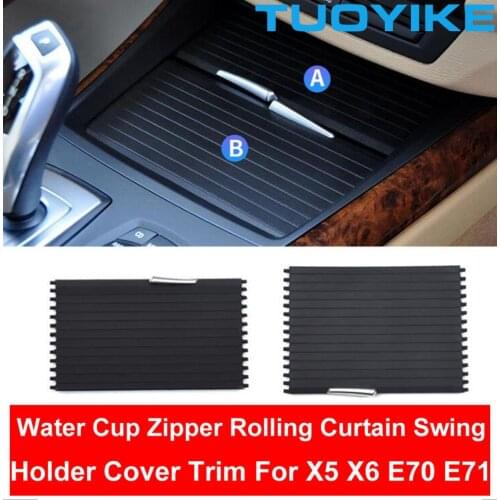 Car Styling Front Rear Interior Center Console Drink Water Cup Holder Cover Roller Blind Curtain For BMW E70 E71 X5 X6 07-2013