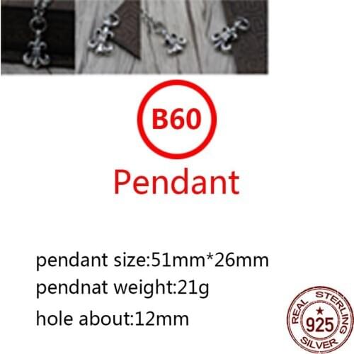 B60 925 sterling silver pendant retro personality cross anchor wild pendant punk hip-hop style gift for friends 2020 new hot