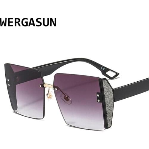 WERGASUN Oversized Sunglasses Women Men Luxury Brand Designer Sun Glasses Famale Male Retro Eyewear UV400 Shades