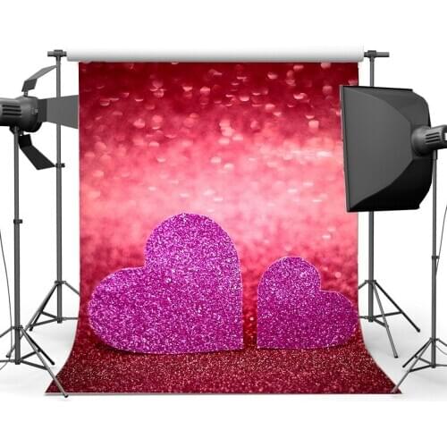 Valentines Day Backdrop Photography Backdrops Sweet Heart Bokeh Red Glitter Sequins Wedding Background