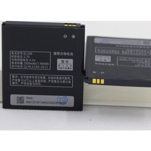 ISUNOO 20pcs/lot 2000mah BL209 Battery For Lenovo A706 A788T A820E A760 A516 A378T A398T Mobile Phone Replacement Batteries