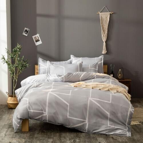 Printing Bedding Set Three-piece Quilt Cover Pillowcase Modern Textile Bed Duvet Home Cover Twin Soft King Sanding Sets Queen