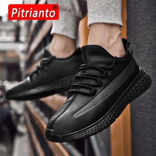 2021 Men Casual Shoes Comfortable Sneakers Artificial Leather Male Spring Flats Trainers Outdoor Mens Shoes Lace-Up Big Size 48