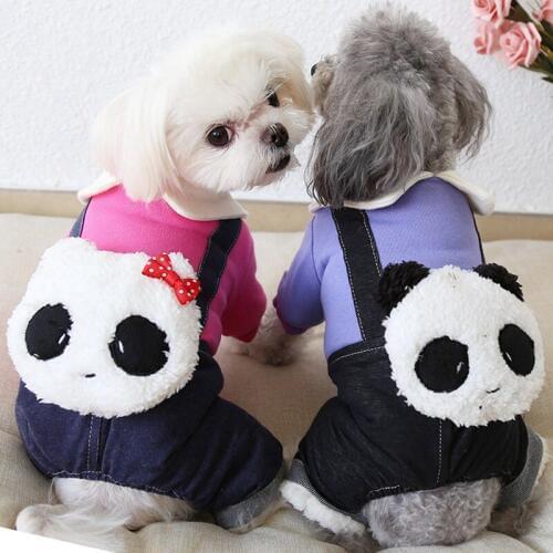 Dog Clothes Cute Panada Pattern Coat Clothing For Dogs Puppy Chihuahua Teddy French Bulldog Warm Hoodies Jackets