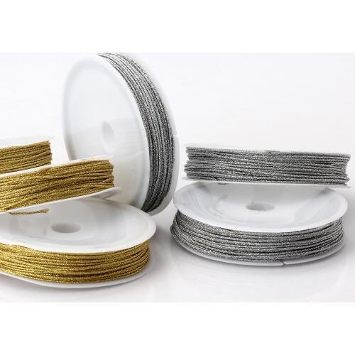 OlingArt 20M/set 1.0mm Gold/silver thread color line Chinese Knot String Handmade jewelry Beaded DIY Bracelets Making new