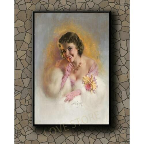 P324 Vintage Beautiful Pin-up Girl Classic Picture 452 Silk Fabric Poster Art Decor Indoor Painting Gift