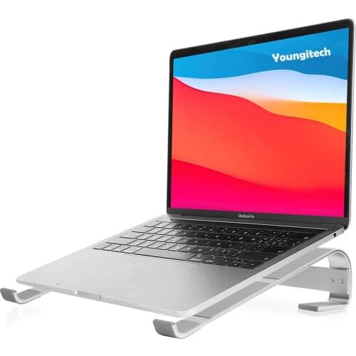 Laptop Stand for Desk,Ventilated Aluminum Notebook Stand Compatible with MacBook Air Pro Dell XPS HP 11 14 15.6 17.3 Inch Silver