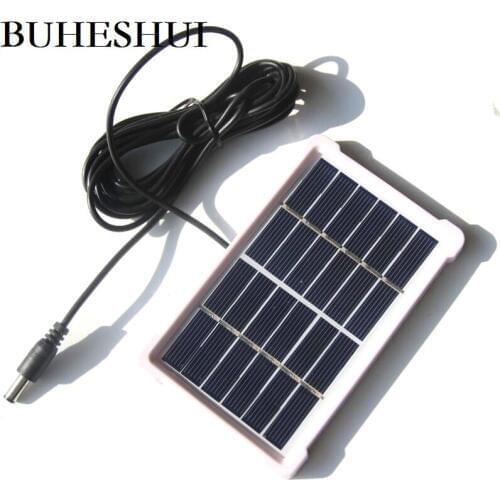 BUHESHUI 1W 6V Solar Cell Module Polycrystalline Solar Panel+DC5521 Cable 3M For 3.7V Battery System Charger Wholesale 100pcs