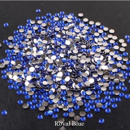 Resin Flat Back Crystal Nails Royal Blue Rhinestone Applique Non Hotfix Stones and Crystals for Clothes Nail Art Decorations E