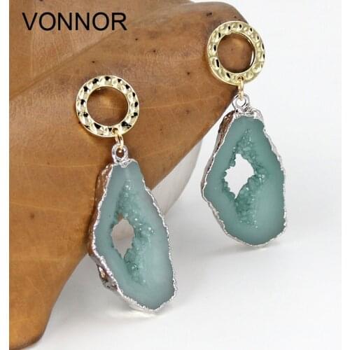 VONNOR Drop Earrings for Women Fashion Resin imitation Stone Pendant earrings 2021 Jewelry Wholesale Earring