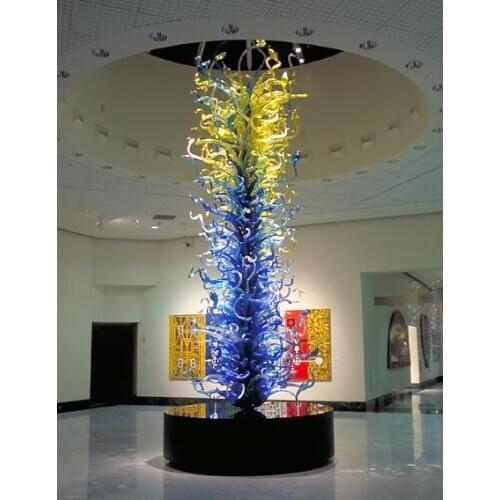 Blue Murano Modern Garden Sculptures Statues Blowing Figurines Art Blown Glass Hotel Villa Clubhouse Soft Decoration Exterior