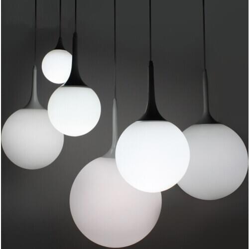 Nordic Milk White Glass Ball Pendant Lights Modern Simple Led Hanging Lamp for Living Room Bedroom Bar Cafe Lighting Fixtures