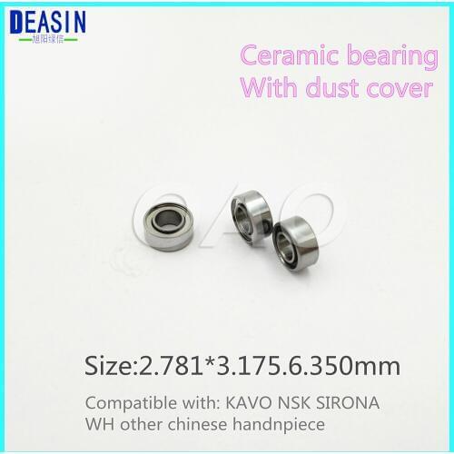 Dental ceramic bearing with dust cover 3.175x6.35x2.78 Ceramic Ball 7/8 beads dental hand piece accessories