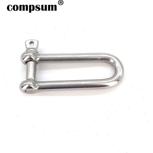 T304 Long D shackle Stainless Steel Screw Pin D Shackle Paracord Bracelet Steel Buckle