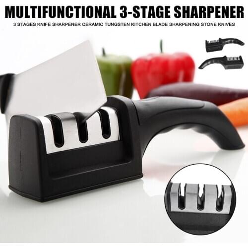 3-Stage Cutter Sharpener Ceramic Tungsten Kitchen Blades Sharpening Stone Grinder Stone GQ