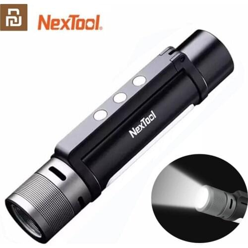 NEXTOOL 6-in-1 1000lm Dual-light Zoomable Alarm Flashlight USB-C Rechargeable Mobile Power Bank Camping Work Light