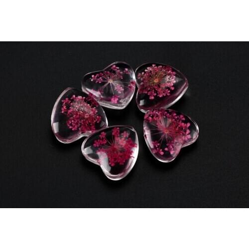 20# No-Hook Dried Flower In Glass Bead Natural Dried Flowers For DIY Earrings Bracelet Necklace Jewelry Making Beads #IZ413