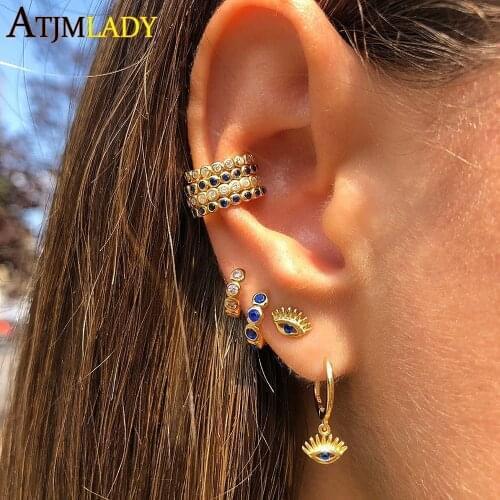 Ear cuff design bezel cz cuff 925 sterling silver dainty delicate women jewelry AAA cubic zirconia simple circle cz cuff earring