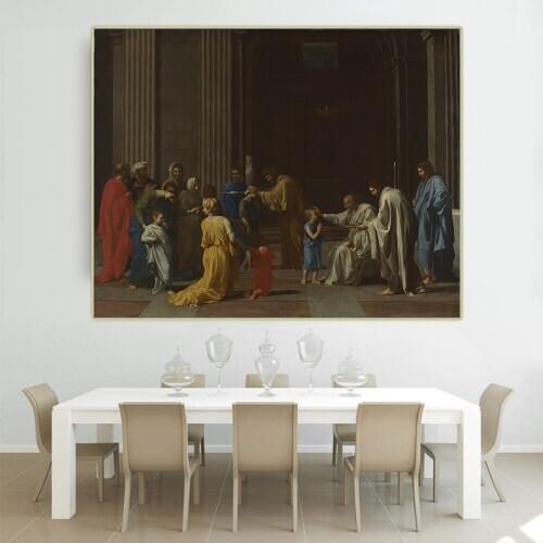 Citon Nicolas Poussin《Confirmation,1645》Canvas Oil Painting Artwork Poster Picture Modern Wall Decor Home Living room Decoration