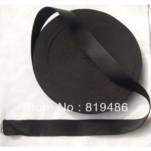 1.5 inch 5 yards black nylon heavy and strong webbing ribbon for bags and accessories belts