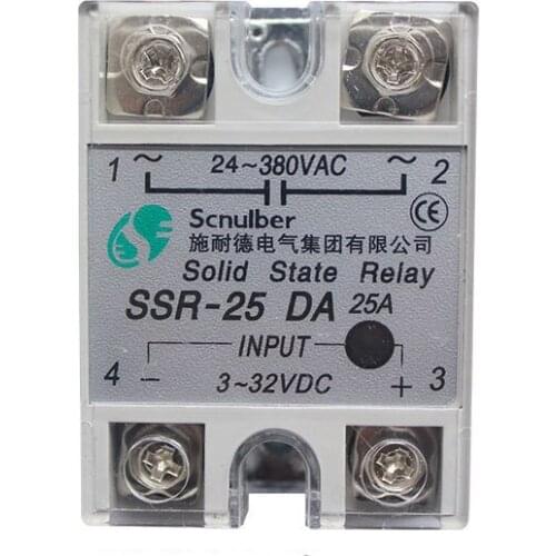 1pcs Solid State Relay Module SSR-25DA 25A /250V 3-32V DC Input 24-380VAC Output