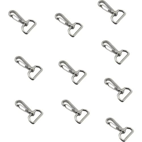 10pcs Stainless Steel 304 Swivel Eye Snap Hook Trigger Clasps Clips for Leather Craft Bag Strap Belt Webbing Keychain Hooks 65mm