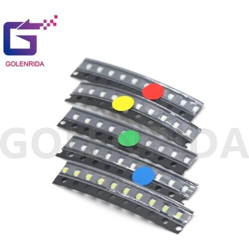 100pcs 0805 SMD LED diodes light yellow red green blue White