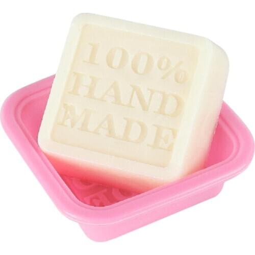 100% Handmade DIY Soap Silicone Mold Squre Mold Fondant Cake Decorating Tools Home Kitchen Supplies Random Color