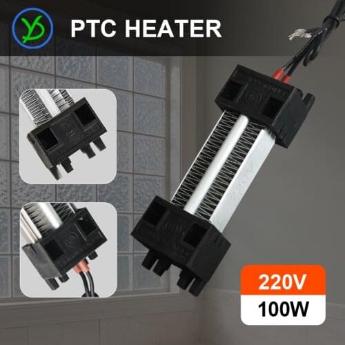 100W 220V AC DC Incubator Heater Insulation Thermostatic PTC Ceramic Air Heating High Power Element Universal 113*35*26mm