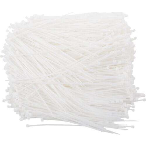 1000 x Self Locking Cable Nylon Zip Ties Fastener Off White 3mm x 150mm