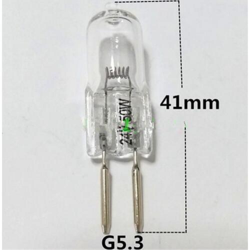 2 Pcs G5.3 24V 35W 50W Pin Type Halogen Bulb Microscope Bulb Optical Instrument Lamp Beads