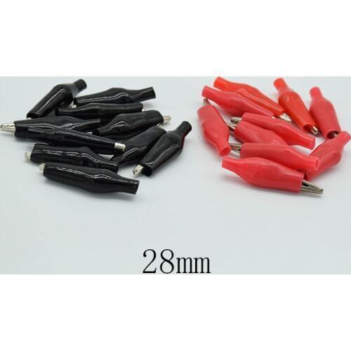 20pcs 28mm Alligator Clips Electrical Test Crocodile Alligator Clip Clamps Jumper Helper Protective Insulation Cover DX25