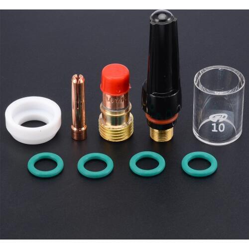 9Pcs 1.6mm Welding Torch TIG Gas Lens Glass Cup Kit with O-rings Collet Nozzle Kit For WP-17/18/26 1/16'' TIG Welding Torch