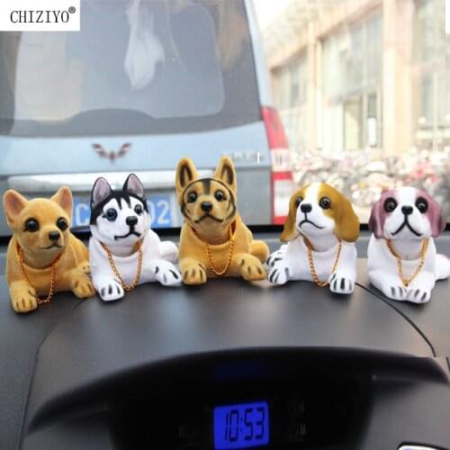 Auto Dashboard Shake Head Dog Shar Pei Husky Beagle St Bernard Shepherd Nodding Dog Car Interior Decoration Tabletop Ornament