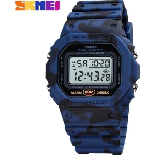 2020 SKMEI Fashion Multifunctional Digital Sport Watch Men 2 Time Count Down Mens Wristwatches Retro Male Watches Reloj Hombre