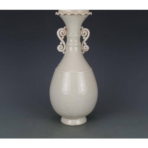 Antique SongDynasty porcelain vase, Ding kiln white glazed ear bottle,Home Decoration collection & adornment,Free shipping1903