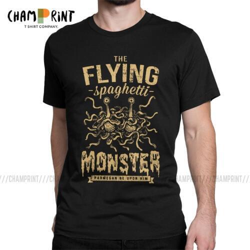 The Flying Spaghetti Monster T Shirt Men Funny T-Shirt Round Neck Flying Spaghetti Monsterism Pastafarianism FSM Tee Shirt