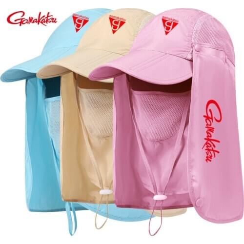 Gamakatsu Outdoor Fisherman Hat Summer Sun Protection UV Protection Foldable Quick-Drying Fishing Hat Sun Protection Hiking Cap