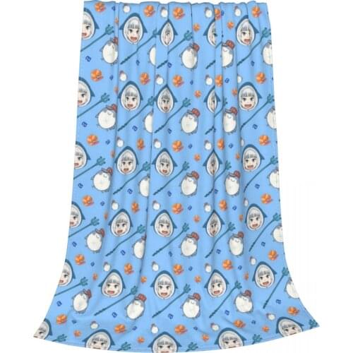 Gawr Gura Hololive Blankets Flannel Autumn/Winter Anime Girl Multi-function Soft Throw Blankets for Bedding Outdoor Bedspreads