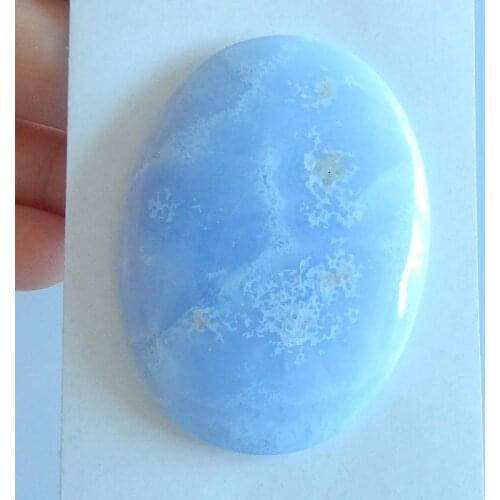 Blue Lace Agate Oval Cabochon Bead ,52X38X6mm,21.79g