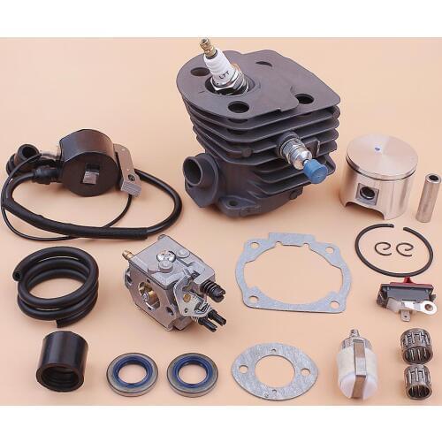 46mm Cylinder Piston Carburetor Ignition Coil Kit For Husqvarna 55 51 Fuel Filter Line Oil Seal Gasket Bearing Chainsaw