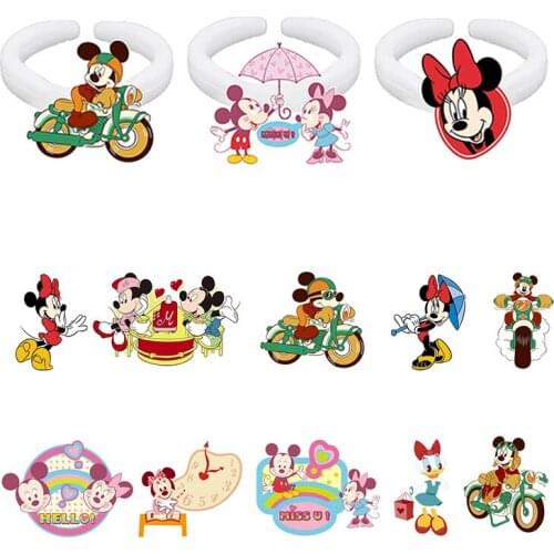 Disney Mickey Mouse Creative Design Mickey Minnie Pattern Acrylic Ring For Friends Jewelry Resin Rings Tasteful For Couples