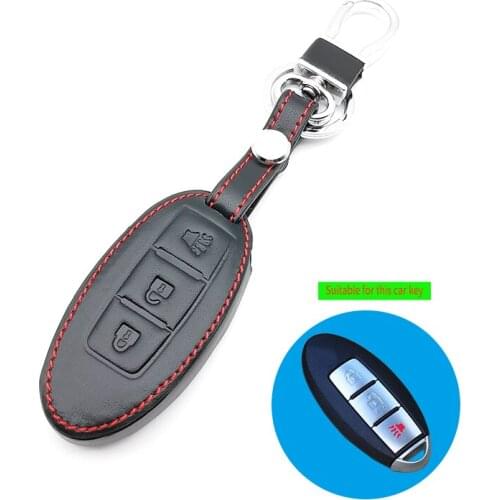 Leather Case Cover Remote Key For Nissan X Trail-370Z Cube Micra Sheet Tiida Qashqai Juke Cube Search Versa 3 Buttons